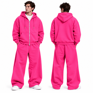 Ensemble de survêtement unisexe en molleton de coton avec logo personnalisé – Hoodie à capuche et pantalon de jogging pour homme – Tenue de sport premium style streetwear - Product Image 1