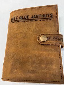 HET OLDE JAGTHUYS Leather Hardcover Handmade Notepad UV Printed Sewing Binding Model 08 Gift Brown Color - Product Image 1