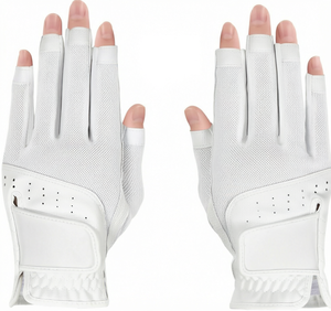 Gants de golf blancs sans doigts en cuir respirant pour sports de plein air et entraînement en club par temps chaud - Product Image 6