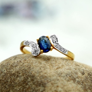 Blue Sapphire <b>Ring</b> 925 Sterling Silver 14K Gold Plated September Birthstone Jewelry <b>Dainty</b> <b>Ring</b> Gift For Women - Product Image 4