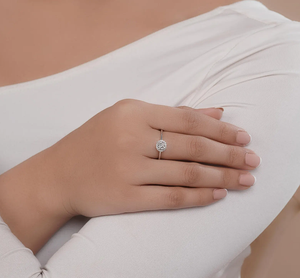 แหวนหมั้นเพชรเงินแท้ทรงหรูหรา ได้รับการรับรองจาก IGI เหมาะสำหรับงานแต่งงาน วันครบรอบ และเป็นของขวัญสำหรับงานปาร์ตี้ - Product Image 5