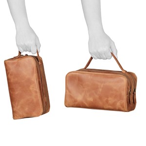 Genuine Leather Toiletry Bag <b>Mens</b> Dopp Kit Travel Wash Bag Shaving Kit <b>Pouch</b> Waterproof Lining Custom Logo TYG-0235 - Product Image 6