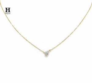 Collier pendentif minimaliste en diamant taille poire pour femme – Bijou délicat en forme de goutte d'eau avec chaîne en or - Product Image 2