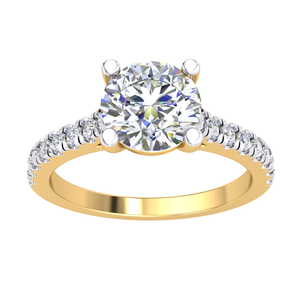 Anillo de Diamante de Laboratorio con Corte Brillante y Engaste de Puntas, Diseño Clásico, Chapado en Rodio, Oro Sólido de 10K, Certificado IGI, para Mujer, de Divya Creations - Product Image 1
