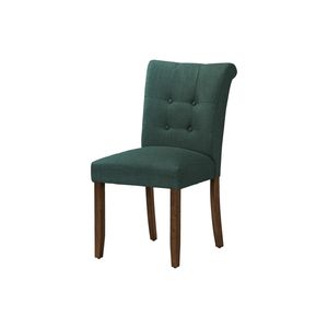 Set di 2 Sedie da Pranzo Moderne Altezza 38 Pollici, Rivestite in Tessuto Verde Acqua con Gambe in Legno di Noce per Sala da Pranzo o Cucina - Product Image 4