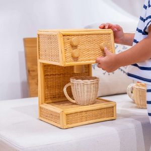 Máquina de Café de Juguete para Niños, Juego de Rol, de Ratán Natural, Cafetera de Juguete para Niños, Venta al por Mayor, Fábrica de Vietnam - Product Image 3
