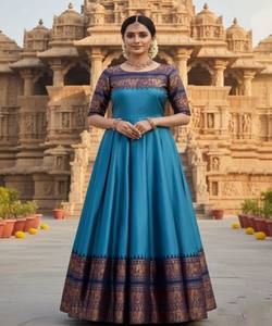 Kurti de Algodón con Tejido Zari de Seda Suave y Elegante, Prenda Étnica Multicolor para Mujer, Estilo Casual, Precio al por Mayor, Ideal para Fiestas - Product Image 1