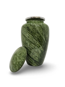 Green Marble Pattern Cremation Urn Rectangular Memorial Vessel Metal <b>Ash</b> <b>Casket</b> <b>for</b> Home Remembrance - Product Image 4