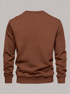 CUSTAMM Men's Custom Logo Crewneck Sweatshirt Regular Fit 100% Cotton French Terry Fleece Breathable Pullover Spring Casual - Product Image 3