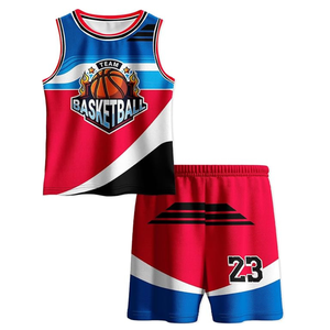 Conjunto de Uniforme de Baloncesto Sublimado, Camiseta sin Mangas con Pantalones Cortos, Rojo, Azul, Blanco, Negro, Número 23, Ropa Deportiva Transpirable - Product Image 4