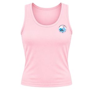 เสื้อครอปสีชมพู แขนกุด คอกลม ทรงพอดีตัว สำหรับผู้หญิง สไตล์ลำลอง ออกกำลังกายได้ ผ้าเนื้อนุ่ม ยืดหยุ่น ใส่สบายทุกวัน - Product Image 1