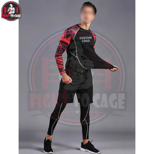 Camiseta Deportiva de Compresión de Manga Larga 2026 para Hombre, Tejido Spandex/Nylon de 260g, Absorbe la Humedad, Cuello Redondo, para Gimnasio - Product Image 4