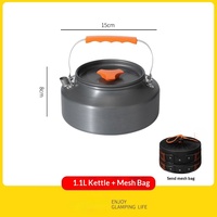 Équipement de cuisine pour le camping en plein air, équipement de pique-nique, bouilloire complète, ustensiles de cuisine, ensemble de poêles à frire, alumine, 1-3L, cuisinière à gaz