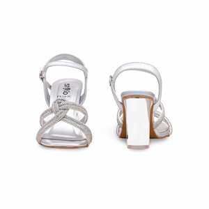 Sandalia de tacón bloque fantasía plateada Colección FN5906 - Product Image 2