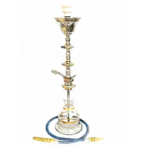 Hookah Logam Kuningan Buatan Tangan, Aksesori Hookah Rokok India Kuningan Hookah Arang