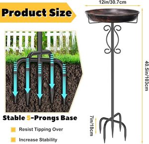 OEM Manufacturer Decorative Backyard Iron Bird <b>Bath</b> For Patio Garden Lawn And Bird Feeding Outdoor Applications Purpose Daily - Product Image 5