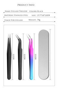 Pinzas Profesionales de Acero Inoxidable para Extensión de Pestañas, Duraderas, Precisas, Agarre Perfecto, Antideslizantes, para Pestañas de 0.03mm, 75 Grados - Product Image 5