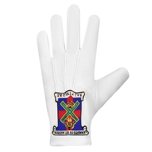 Gants de Rite Écossais du 29e Degré Premium - Coton Blanc Chevaliers de Saint-Andréa - Product Image 2