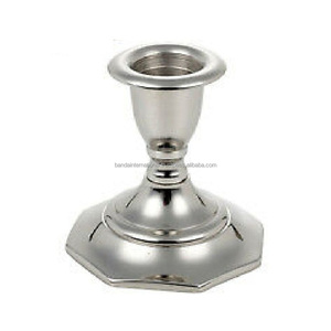 Portavelas cónico de aluminio con acabado de níquel para decoración de iluminación del hogar otros candelabros linternas y tarros de velas - Product Image 2