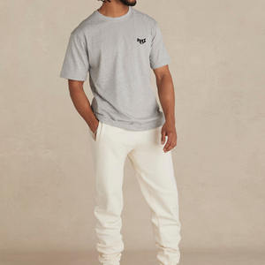 Camiseta de Algodón Personalizada OEM ODM al por Mayor, Cuello Redondo, Manga Corta, Unisex, Gris Claro, Fabricante de Ropa sin Estampado - Product Image 3