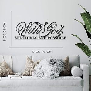 Con Dios todo es posible, arte de pared de metal, decoración moderna para el hogar, forma irregular, montaje en pared - Product Image 2