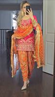 Ensemble Salwar élégant pour femme Antra Lifestyle en faux georgette, coupe régulière, broderie de sequins épais de 5 mm, séchage rapide, hiver/été