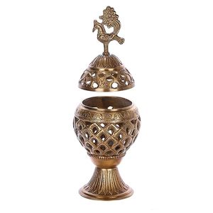 Handcrafted Brass <b>Incense</b> Burner Holder for Dhoop Sticks <b>Cones</b> Home Temple Meditation Aromatherapy Decor - Product Image 2