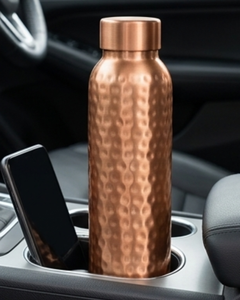 Hammered Pure Copper Water <b>Bottle</b> Drinkware Eco Friendly Daily Use Water <b>Bottle</b> Leakproof <b>Flask</b> for Home Office School Travel - Product Image 4