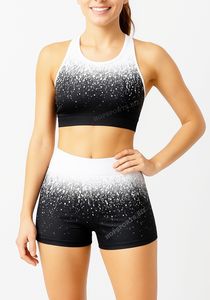 Ensemble de vêtements d'entraînement pour équipe de danse en polyester élastique, vêtements d'entraînement pour cheerleading, uniformes d'entraînement pour cheerleading, vêtements d'entraînement pour cheerleading à séchage rapide - Product Image 4