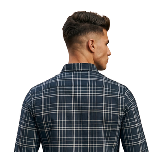 Chemise en flanelle à carreaux gris et noir pour homme, manches longues, boutonnée, décontractée, en tissu brossé doux, style streetwear, vente en gros - Product Image 4