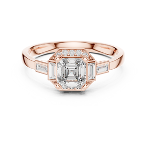 Anillo de oro rosa de 14 quilates con certificado GRA, viene con un anillo de diamantes cultivados en laboratorio con corte brillante, anillo de boda perfecto para mujer. - Product Image 1