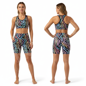 Shorts de yoga taille haute en polyester, imprimés par sublimation, personnalisables, pour fitness, entraînement, course à pied, cyclisme – Vêtements de sport – Grande Vente - Product Image 3