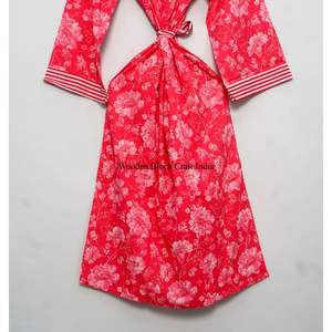 Bata de algodón puro con estampado indio, kimono de verano, pareo floral para playa, cómoda bata de maternidad, kimono de primavera, albornoz, regalo - Product Image 6