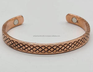Hollow Cuff Bracelet Wholesale Fashion Women Jewelry Gold Platednatural <b>Copper</b> Geometric Bracelets by LUXURY CRAFTS - Product Image 4