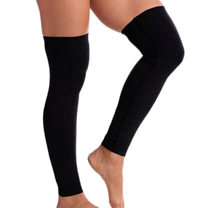 Jambières tricotées noires pour femmes, motif géométrique, épaisses, chaudes, protection quotidienne, ajustables, en spandex - Product Image 1