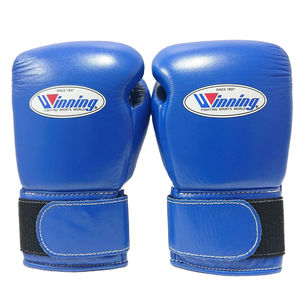 Guantes de Boxeo Azules de Alta Calidad, Diseño OEM Personalizado, Fabricados con Cuero Genuino, Guantes de Sparring con Velcro - Product Image 3