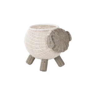 Handmade Sheep Shaped Woven <b>Storage</b> Basket for Nursery, Kids Toy Organizer <b>Bin</b>, Decorative Wicker Animal Basket from Vietnam - Product Image 1