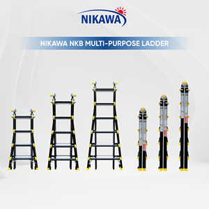 VIETLADDERS NVLB-44 Aluminum Alloy Combination Ladders Folding Design Manual <b>Lock</b> Mechanism Black <b>Wheels</b> Safety 150kg Load - Product Image 1