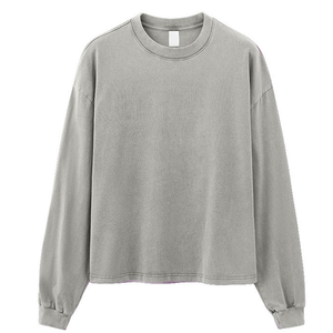 เสื้อผ้าสตรีทแวร์สไตล์วินเทจผ้าคอตตอนถักเนื้อแน่น 100% ผลิตตามสั่ง รับผลิตแบบ OEM ขายส่งจำนวนมาก ไซส์ใหญ่พิเศษ - Product Image 2