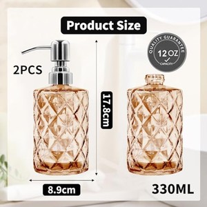 Dispensador de Jabón Cuadrado de Cristal |   Decoración del Hogar Hecha a Mano |   Diseño Geométrico |   Moradabad, India |   Venta al por mayor - Product Image 3