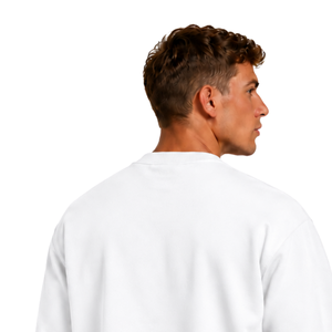 <b>White</b> <b>Men</b> <b>Sweatshirt</b> Crew Neck Long Sleeve Pullover Casual Fleece Top Custom Logo Streetwear Winter Sportswear Wholesale Apparel - Product Image 4