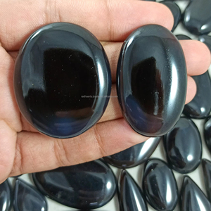 ราคาขายส่ง ล็อตพลอยออนิกซ์สีดำธรรมชาติ ขัดเงาทั้งสองด้าน มีจำหน่ายจำนวนมาก ขนาดคละแบบ ออนิกซ์สีดำแบบคาโบชอง สำหรับทำเครื่องประดับ - Product Image 4