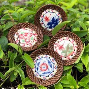 Platos de cargador de ratán redondos tejidos a mano, decoración de cocina, plato de soporte Natural hecho a mano de Vietnam, ventas al por mayor - Product Image 5