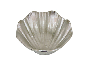 Silver <b>Clam</b> <b>Shell</b> Aluminum Decorative Bowl - Handcrafted Nautical Metal Dish & Coastal Seashell Sculpture Table Centerpiece - Product Image 2