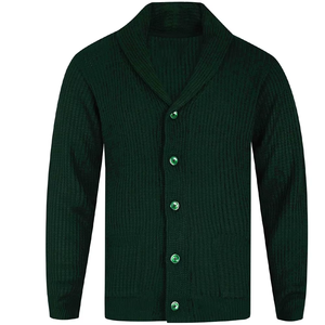 Cárdigan de Punto Negro Personalizado, Manga Larga, Cierre de Botones, Estilo Casual para Otoño, 100% Acrílico - Product Image 4