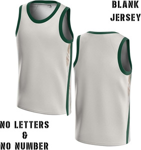 Camiseta de Baloncesto Personalizada Blanca y Verde, 100% Algodón Ecológico, de Secado Rápido, Manga Corta, Uniforme de Equipo con Impresión de Nombre, Número y Logotipo - Product Image 3