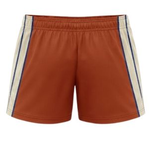Shorts de netball unisexe blanc rouille sublimés en polyester légers pour l'entraînement sportif et les performances d'équipe - Product Image 2