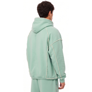 Sudadera con Capucha Personalizada de Felpa Francesa con Bordado Chenille, Bolsillo Frontal, Estilo Urbano para Hombre, Talla Grande, 450 G/M² - Product Image 2