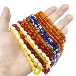 Tasbih rond en résine couleur ambre, fait main, perles de prière, Misbaha, bijoux de mode arabe - Product Image 2