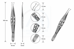 Pinzas para Cápsulas Arruga de Al Mida Healthcare, Curvas, Muy Delicadas, Instrumentos Quirúrgicos Oftálmicos de Acero Inoxidable, Microinstrumentos Manuales con Certificación CE - Product Image 5